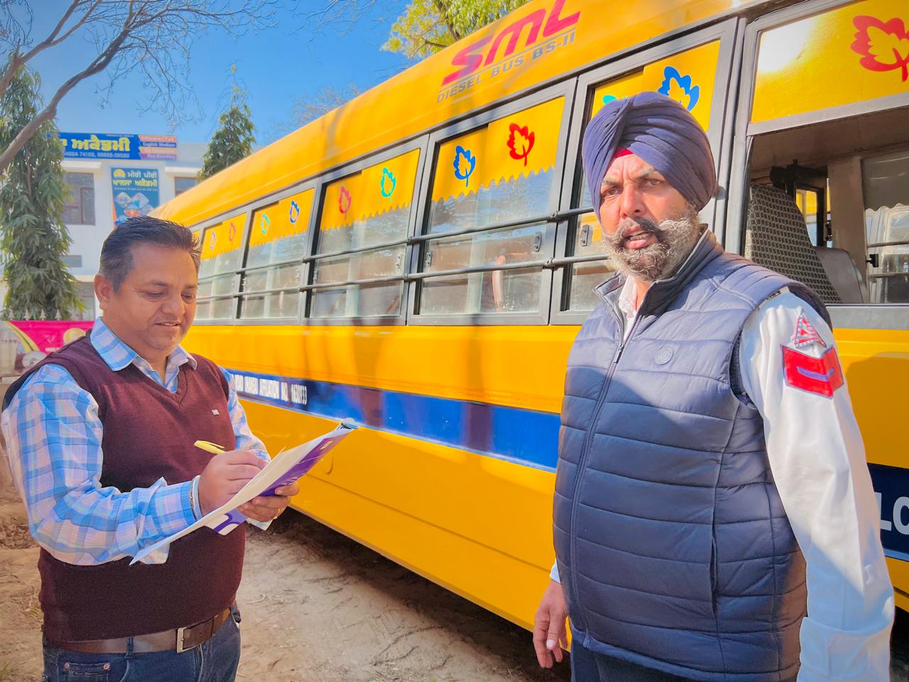 ਸੇਫ ਸਕੂਲ ਵਾਹਨ ਪਾਲਿਸੀ ਤਹਿਤ ਸਕੂਲ ਬੱਸਾਂ ਦੀ ਚੈਕਿੰਗ