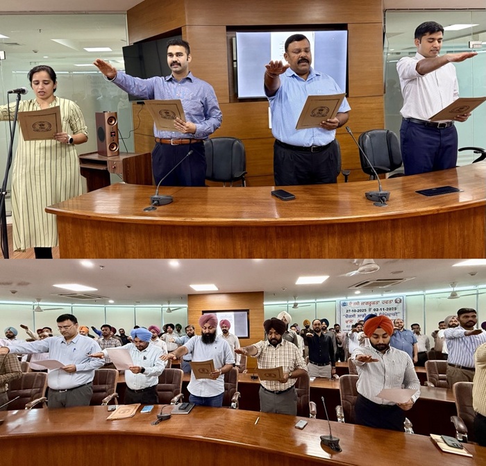 *ਪੰਜਾਬ ਵਿਜੀਲੈਂਸ ਬਿਊਰੋ ਦੇ ਅਧਿਕਾਰੀਆਂ ਤੇ ਕਰਮਚਾਰੀਆਂ ਨੇ ਭ੍ਰਿਸ਼ਟਾਚਾਰ ਵਿਰੁੱਧ ਇੱਕਜੁੱਟ ਹੋ ਕੇ ਚੁੱਕੀ ਸਹੁੰ*