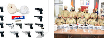 ਅੰਮ੍ਰਿਤਸਰ ਵਿੱਚ ਨਸ਼ੀਲੇ ਪਦਾਰਥ ਅਤੇ ਹਥਿਆਰ ਤਸਕਰੀ ਕਰਨ ਵਾਲੇ ਨੈੱਟਵਰਕਾਂ ਨਾਲ ਜੁੜੇ ਪੰਜ ਵਿਅਕਤੀ 13 ਪਿਸਤੌਲਾਂ ਅਤੇ 3.2 ਕਿਲੋ ਹੈਰੋਇਨ ਸਮੇਤ ਕਾਬੂ